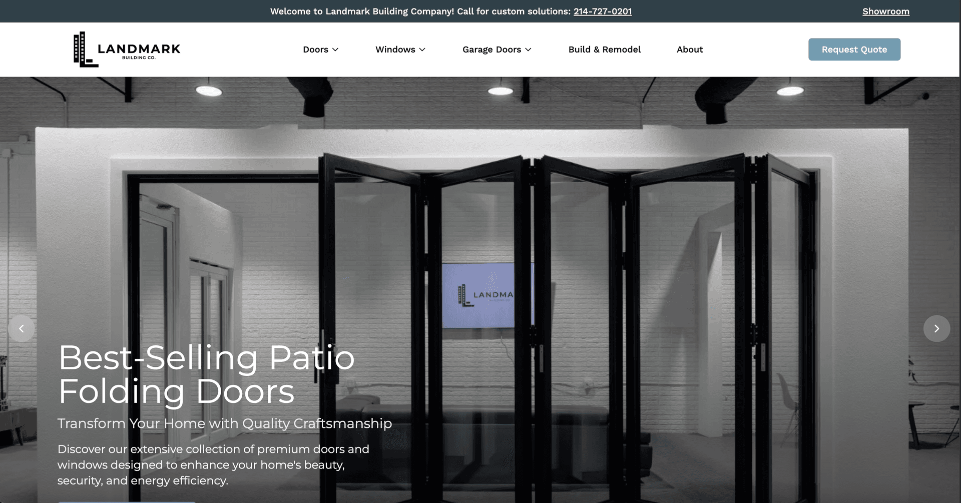 Landmark Building Company Landing Screenshot